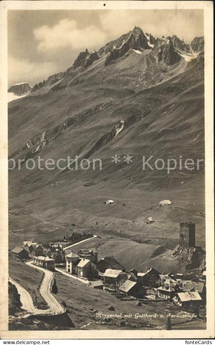 12475109 Hospental Mit Gotthard- Und Furkastrasse Hospental - Autres & Non Classés