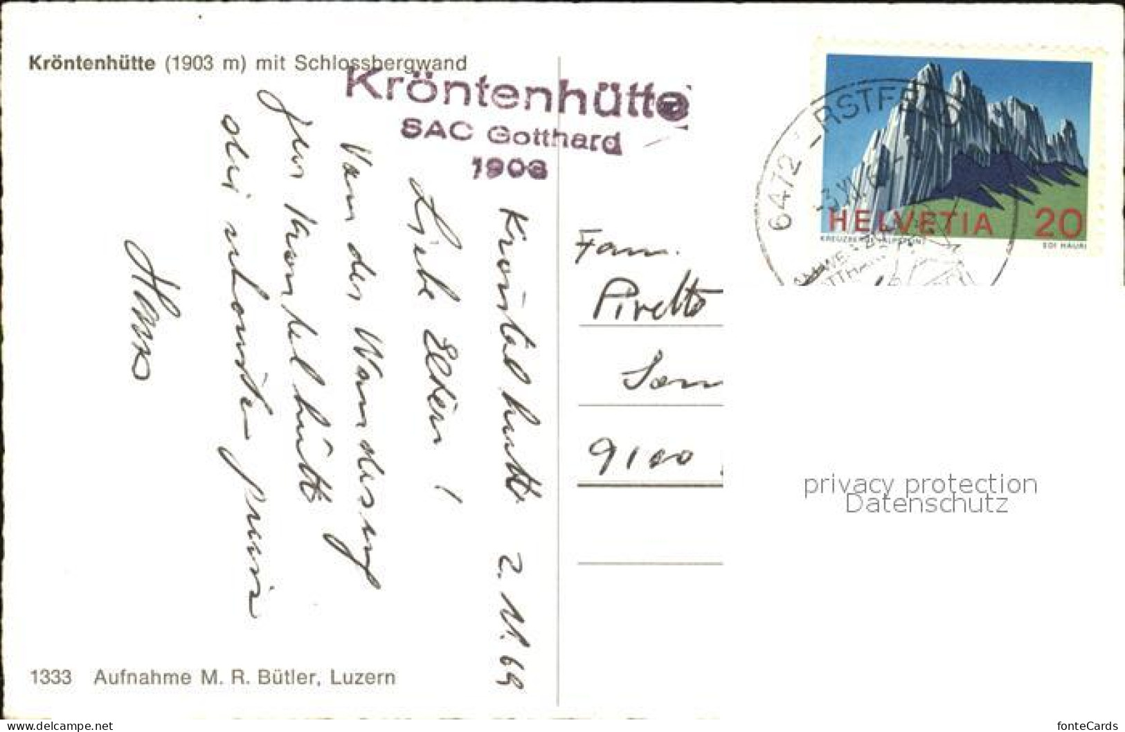12471959 Kroentenhuette Schlossbergwand Erstfeld - Other & Unclassified