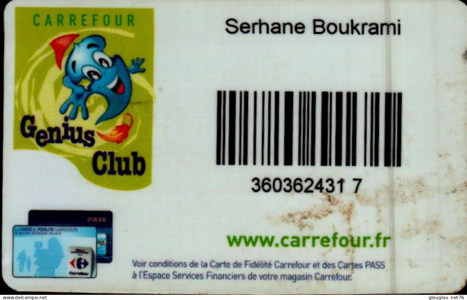 CARTE FIDELITE CARREFOUR...GENIUS CLUB - Gift And Loyalty Cards