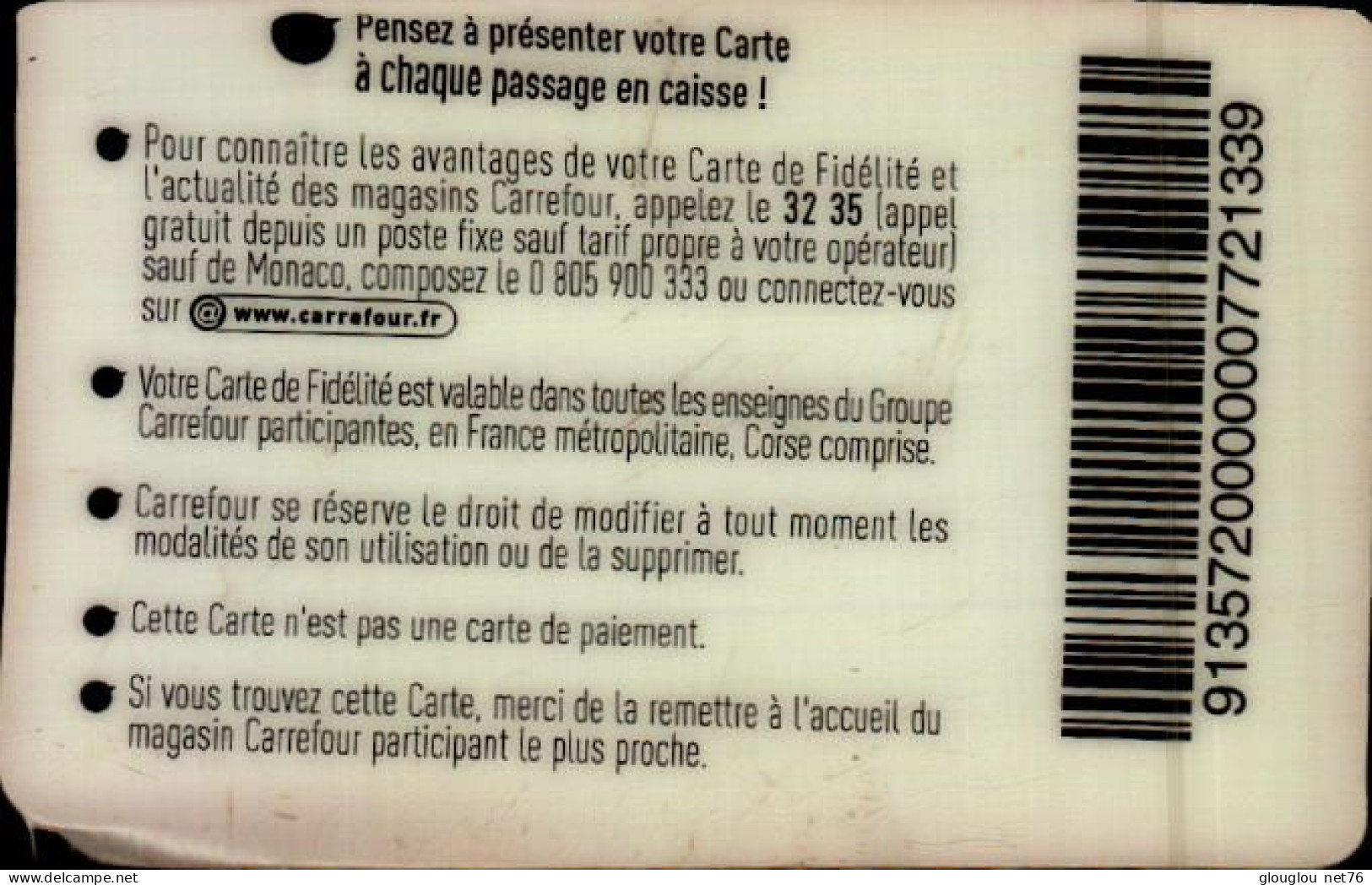 CARTE FIDELITE CARREFOUR... - Cadeaubonnen En Spaarkaarten