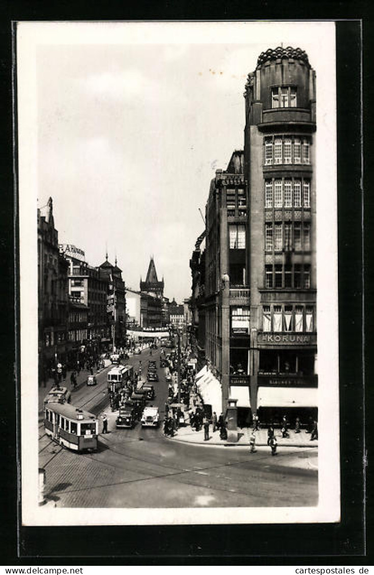 AK Prag, Graben Und Strassenbahnen  - Tram