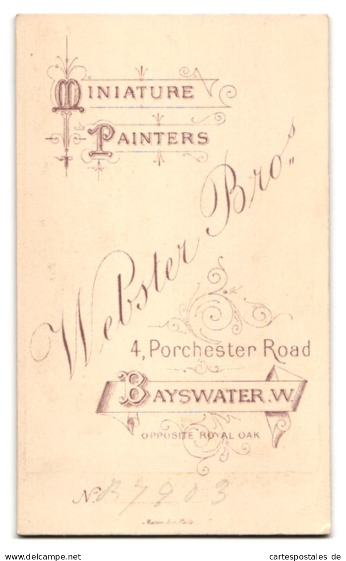 Photo Webster Bros, Bayswater, 4, Porchester Road, Bürgerliche Dame Mit Haube Und Kragenbrosche  - Anonymous Persons