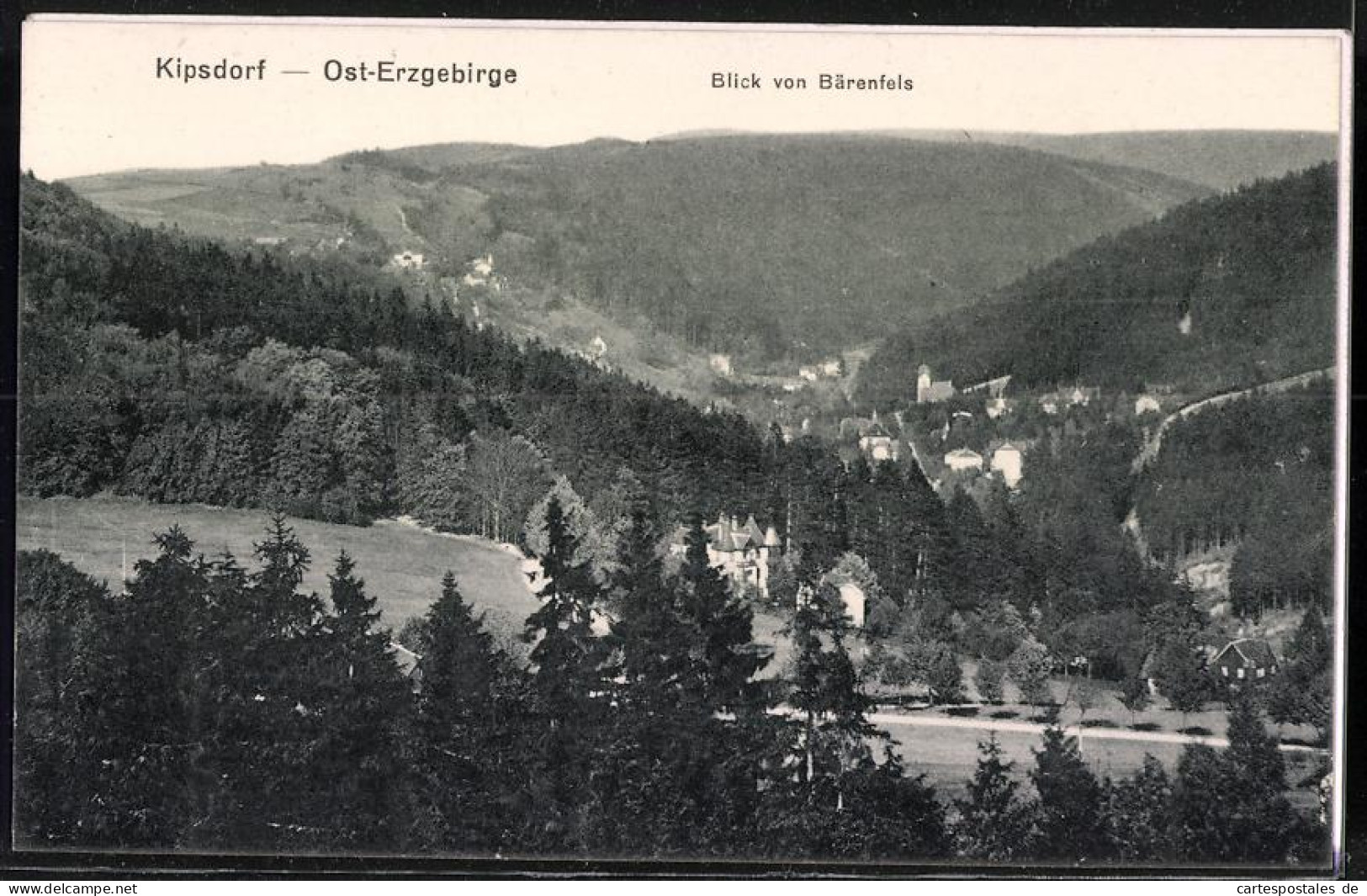 Fotografie Brück & Sohn Meissen, Ansicht Kipsdorf I. Erzg., Teilansicht Des Ortes Mit Kirche  - Plaatsen
