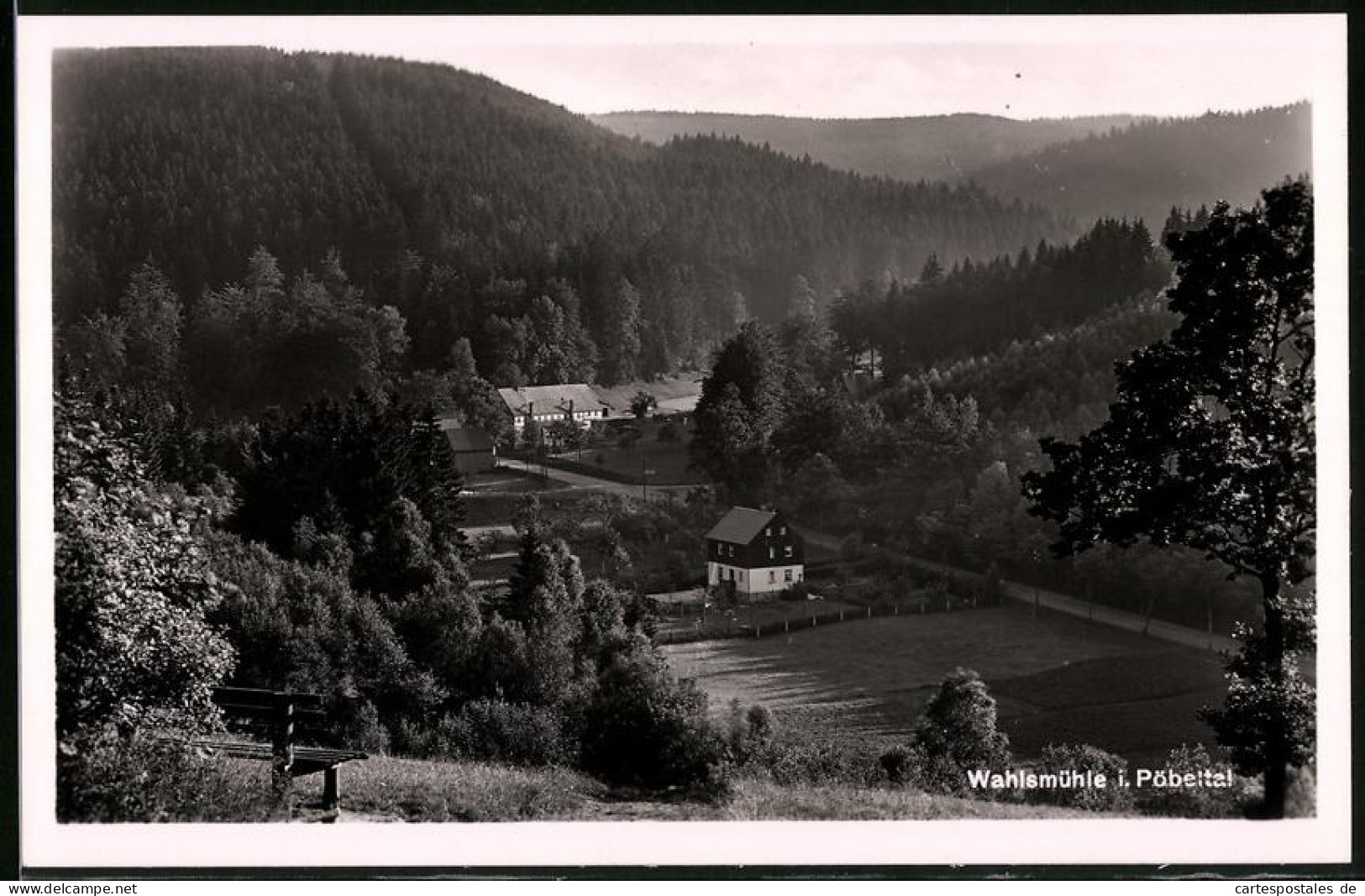 Fotografie Brück & Sohn Meissen, Ansicht Bärenfels I. Erzg., Blick Auf Die Wahlsmühle Im Pöbeltal  - Plaatsen