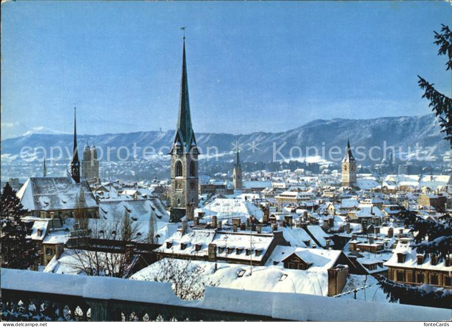 12439349 Zuerich ZH Stadtbild Im Winter Kirchen Alpen Zuerich - Altri & Non Classificati