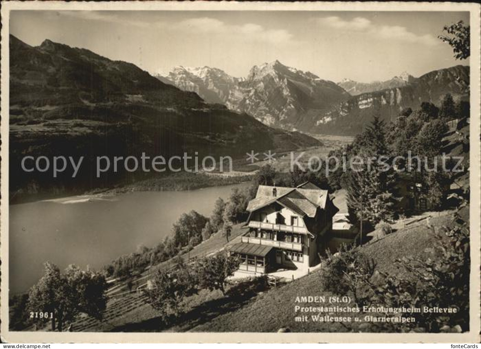 12419829 Amden SG Erholungsheim Bellevue Mit Wallensee Und Glarneralpen Betlis - Other & Unclassified