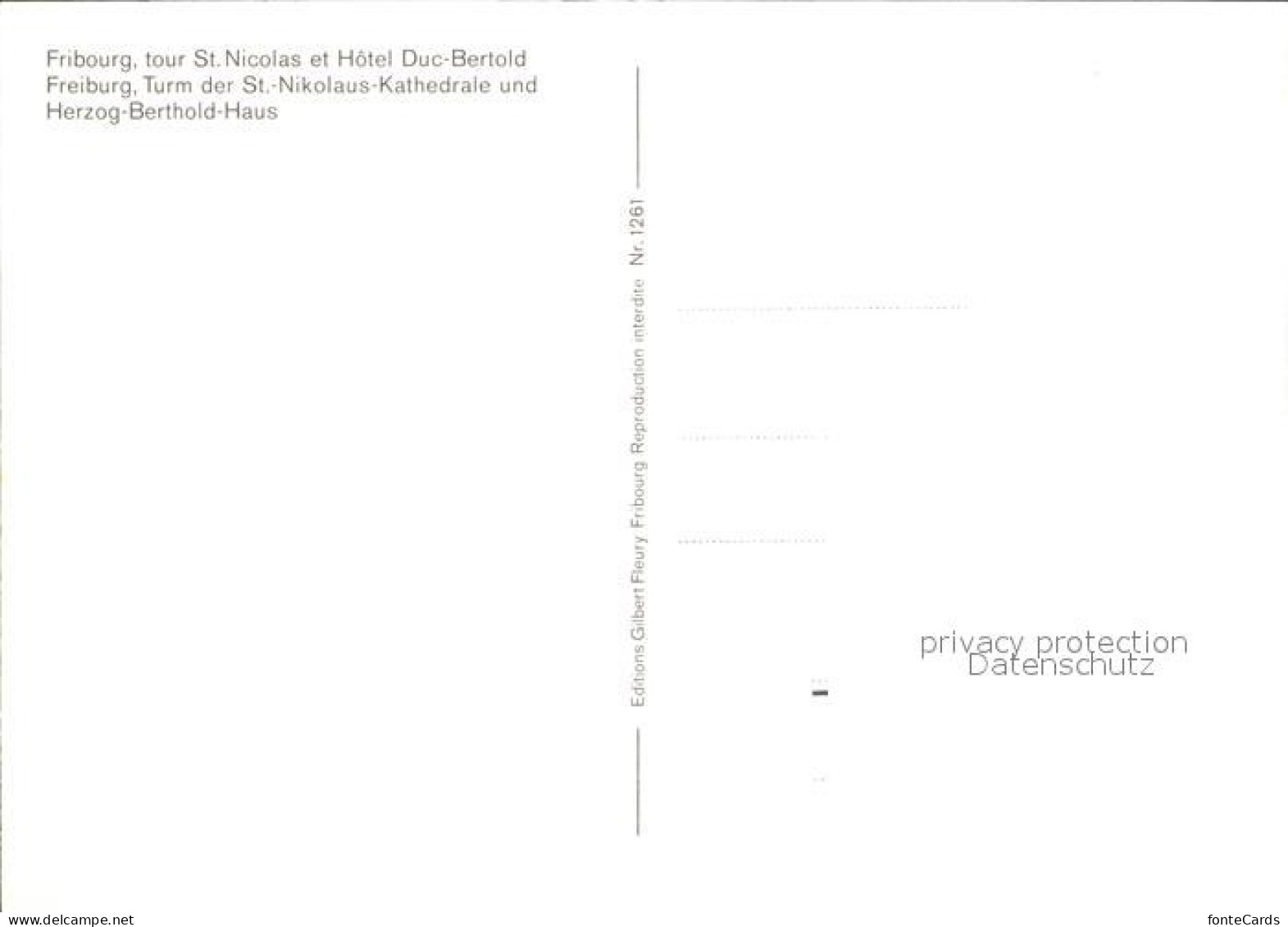 12413979 Fribourg FR Tour St Nicolas Et Hotel Duc Bertold Fribourg - Other & Unclassified