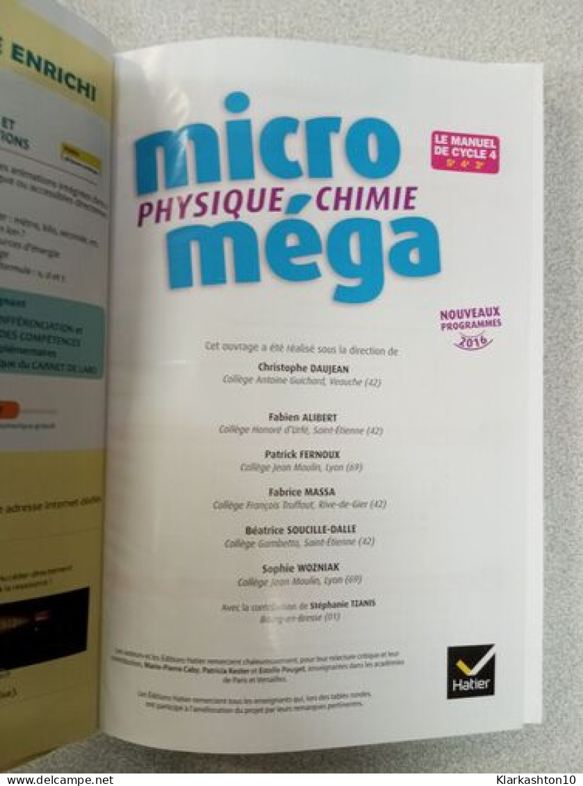 Micromega Physique-Chimie 4e Livre De L'eleve - Other & Unclassified