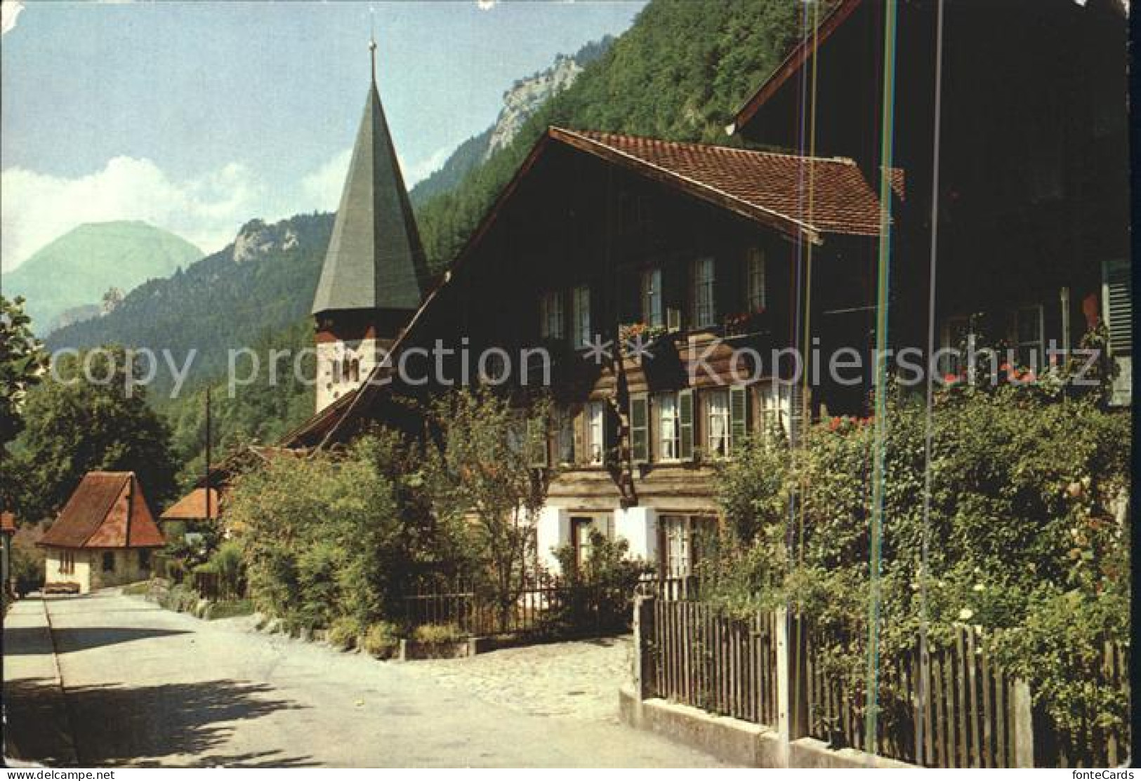 12377349 Meiringen BE Ortspartie An Der Kirche Wilerhorn Berner Alpen Meiringen - Sonstige & Ohne Zuordnung