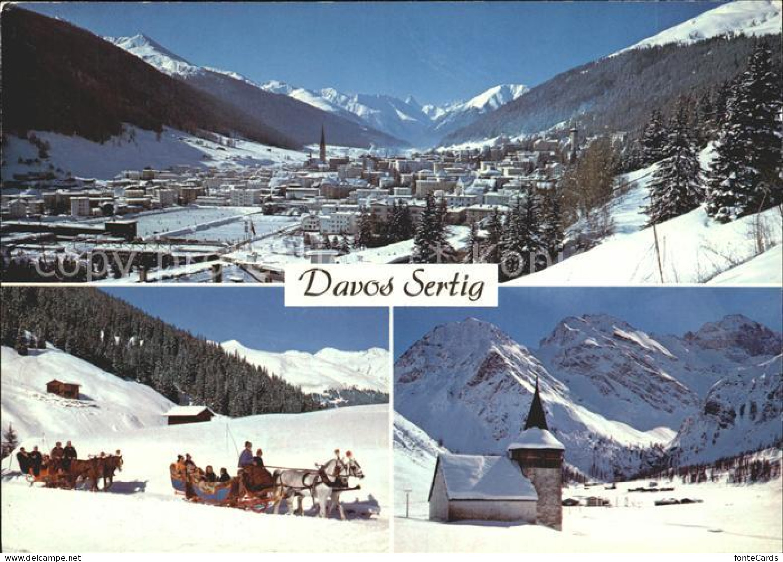 12371139 Davos GR Sertig Rinerhorn Tinzenhorn Schlittenfahrt Sertigtal Davos Pla - Other & Unclassified