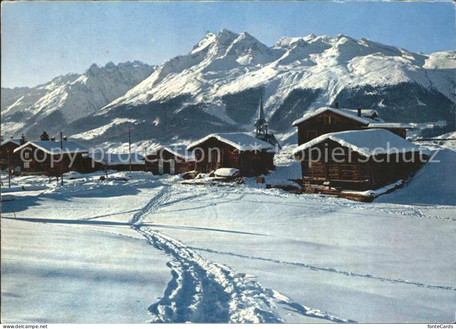 12371049 Obersaxen GR Brigelserhoerner Winterlandschaft Obersaxen  - Other & Unclassified