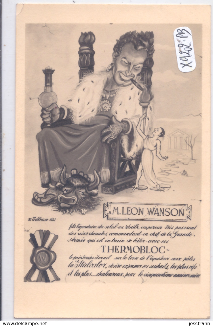 PUBLICITE- THERMOBLOC-  ILLUSTREE PAR FEBBRAIO EN 1931 - Werbepostkarten