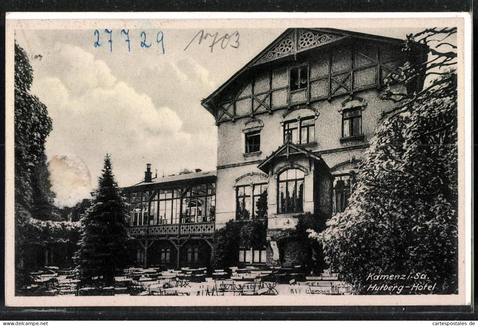 Fotografie Brück & Sohn Meissen, Ansicht Kamenz I. Sa., Partie Im Hutberghotel Mit Aussenterrasse  - Orte
