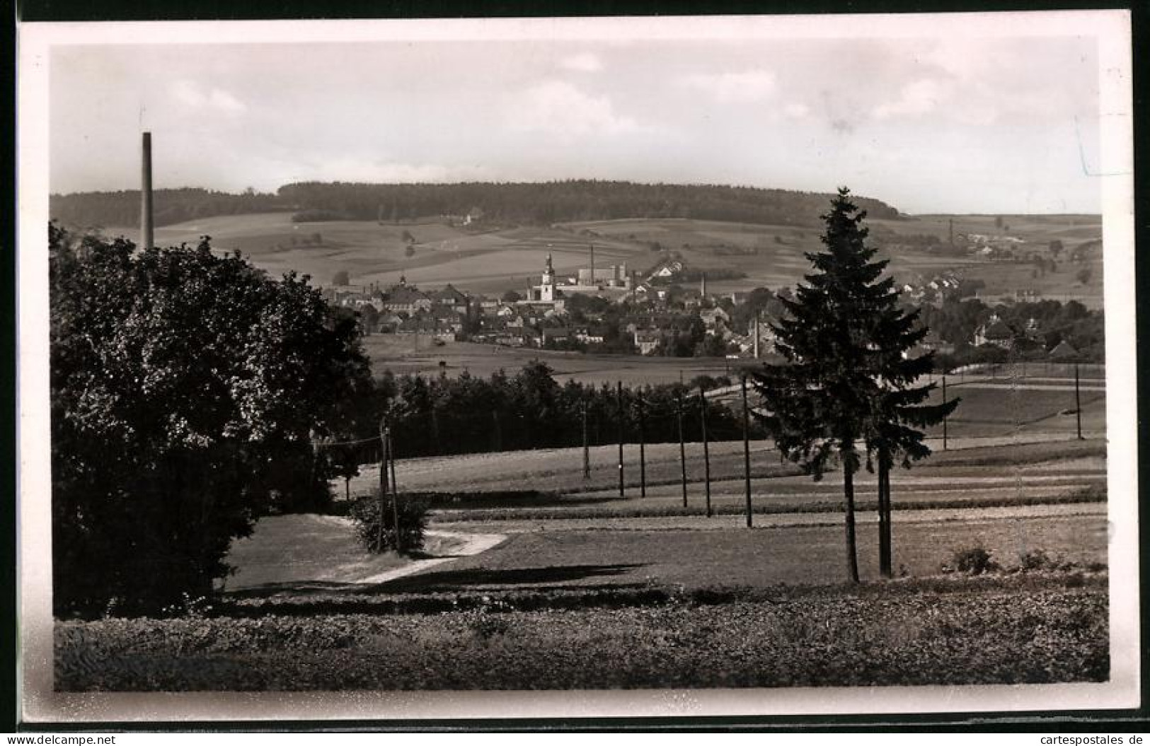 Fotografie Brück & Sohn Meissen, Ansicht Pulsnitz I. Sa., Blick Nach Der Stadt Vom Wald Aus Gesehen  - Orte