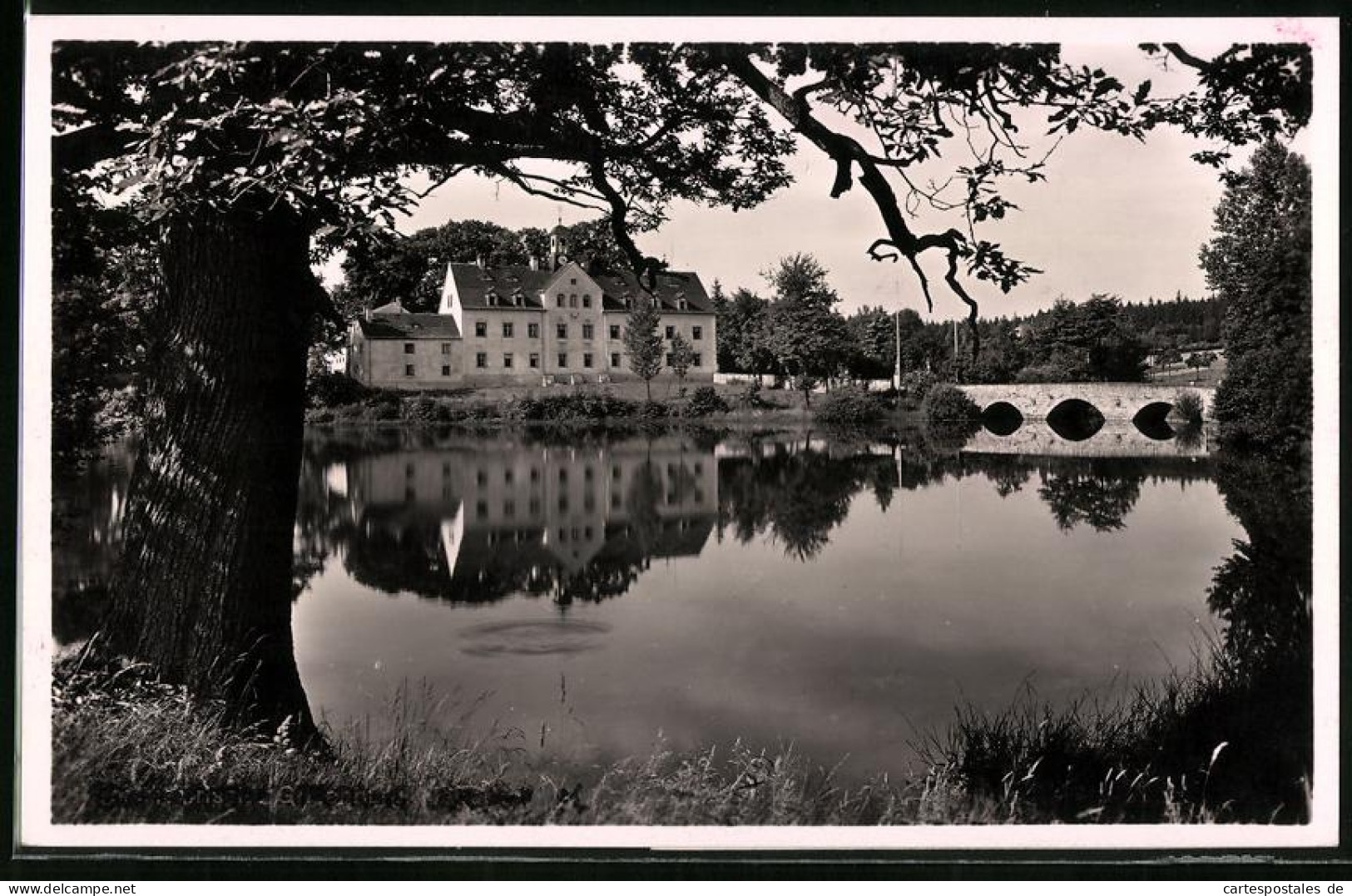 Fotografie Brück & Sohn Meissen, Ansicht Grillenburg, Blick Vom Wald Zum Jagdschloss  - Orte