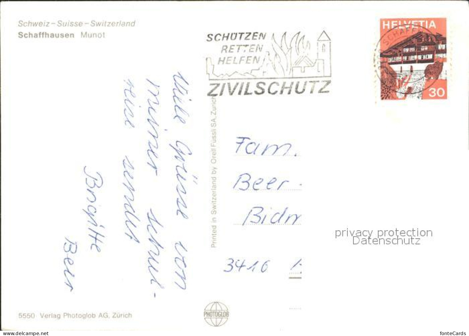 12369299 Schaffhausen SH Munot Wehranlagen Rhein Nacht Schaffhausen - Sonstige & Ohne Zuordnung