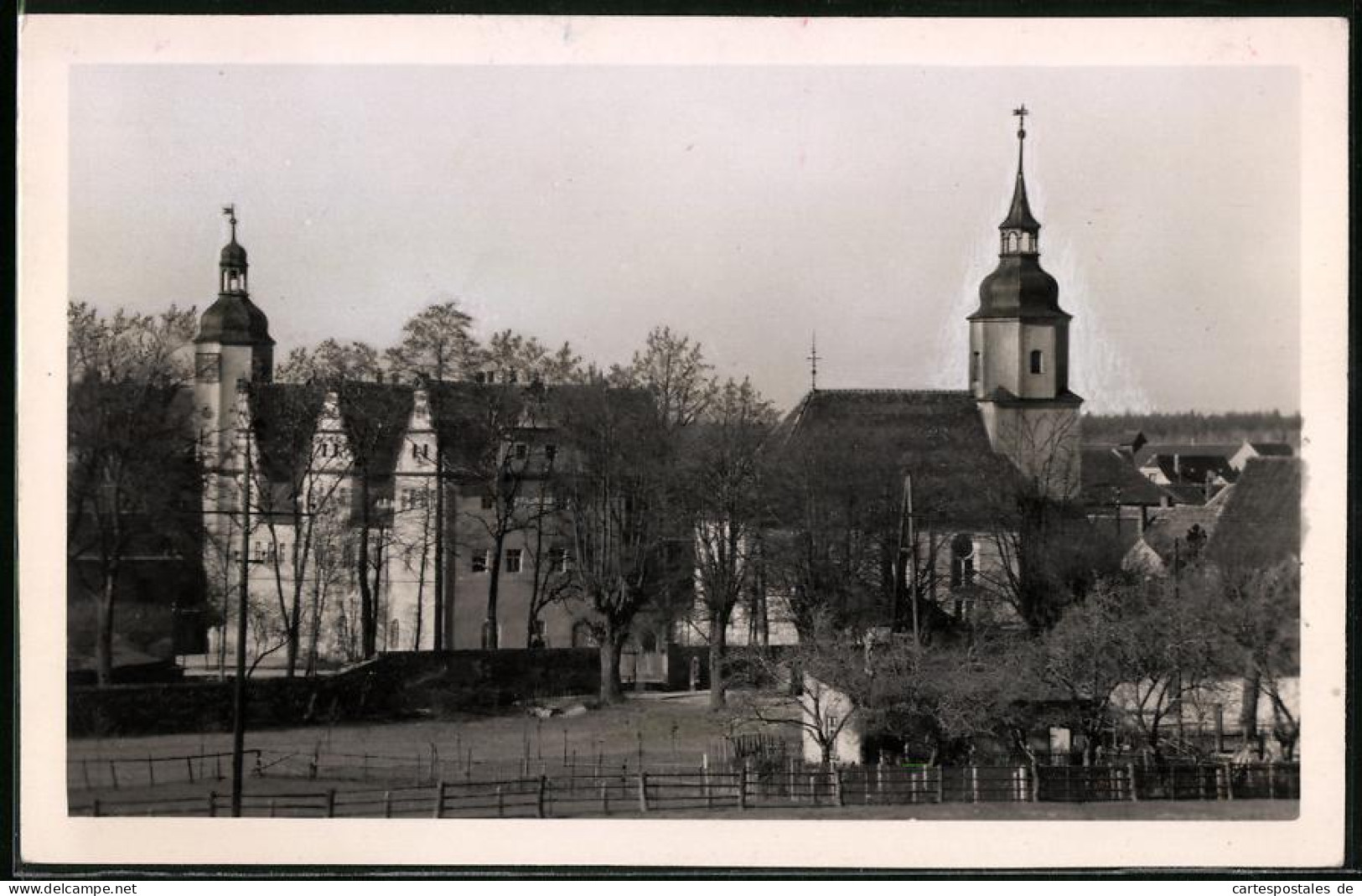 Fotografie Brück & Sohn Meissen, Ansicht Wermsdorf I. Sa., Blick Auf Die Kirche Und Schloss  - Plaatsen