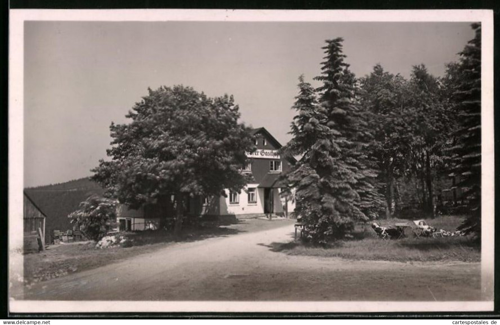 Fotografie Brück & Sohn Meissen, Ansicht Schellerhau I. Erzg., Partie Am Oberern Gasthof  - Lieux