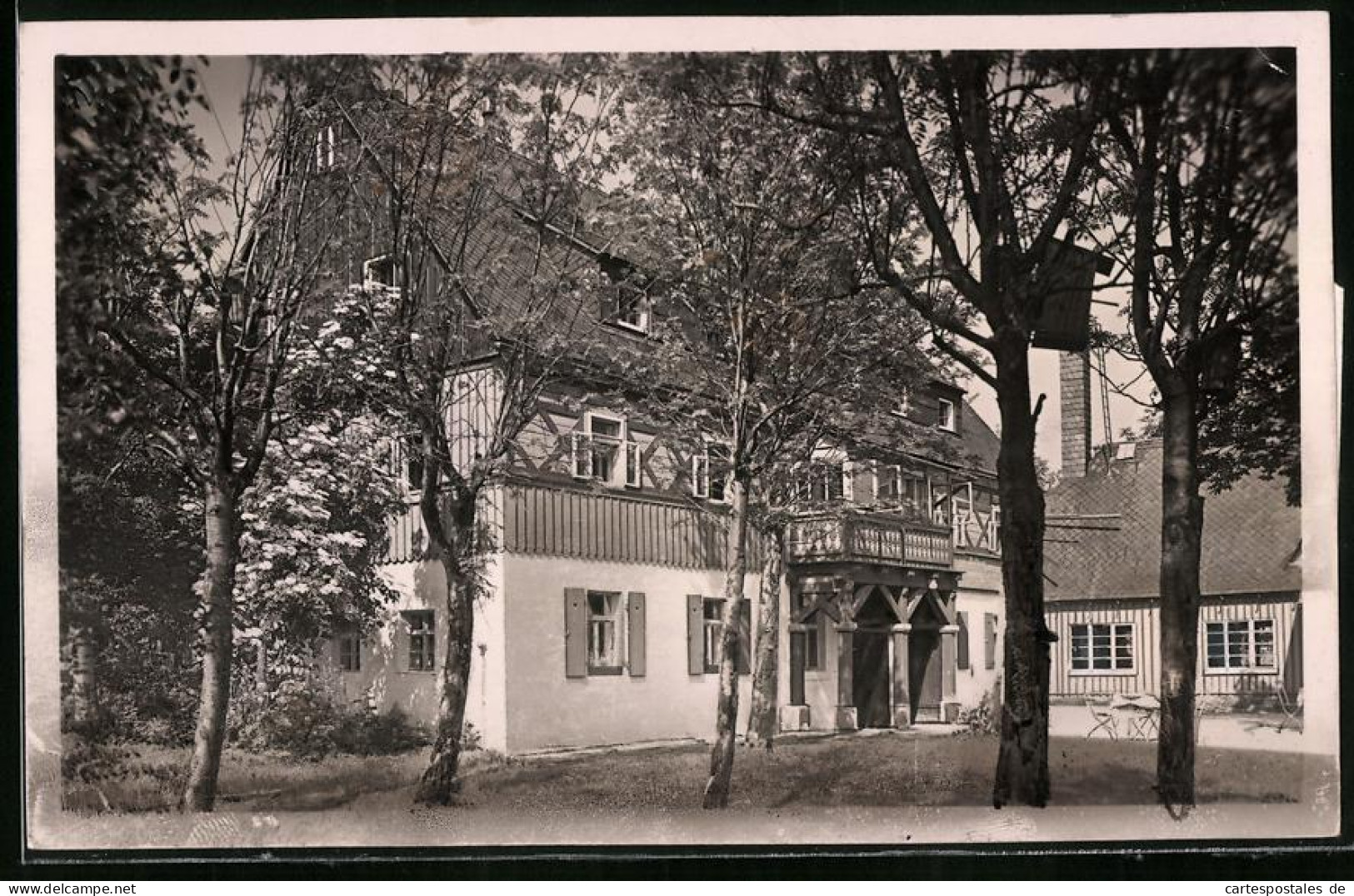 Fotografie Brück & Sohn Meissen, Ansicht Schellerhau I. Erzg., Partie An Der Gaststätte Gebirgshof  - Orte