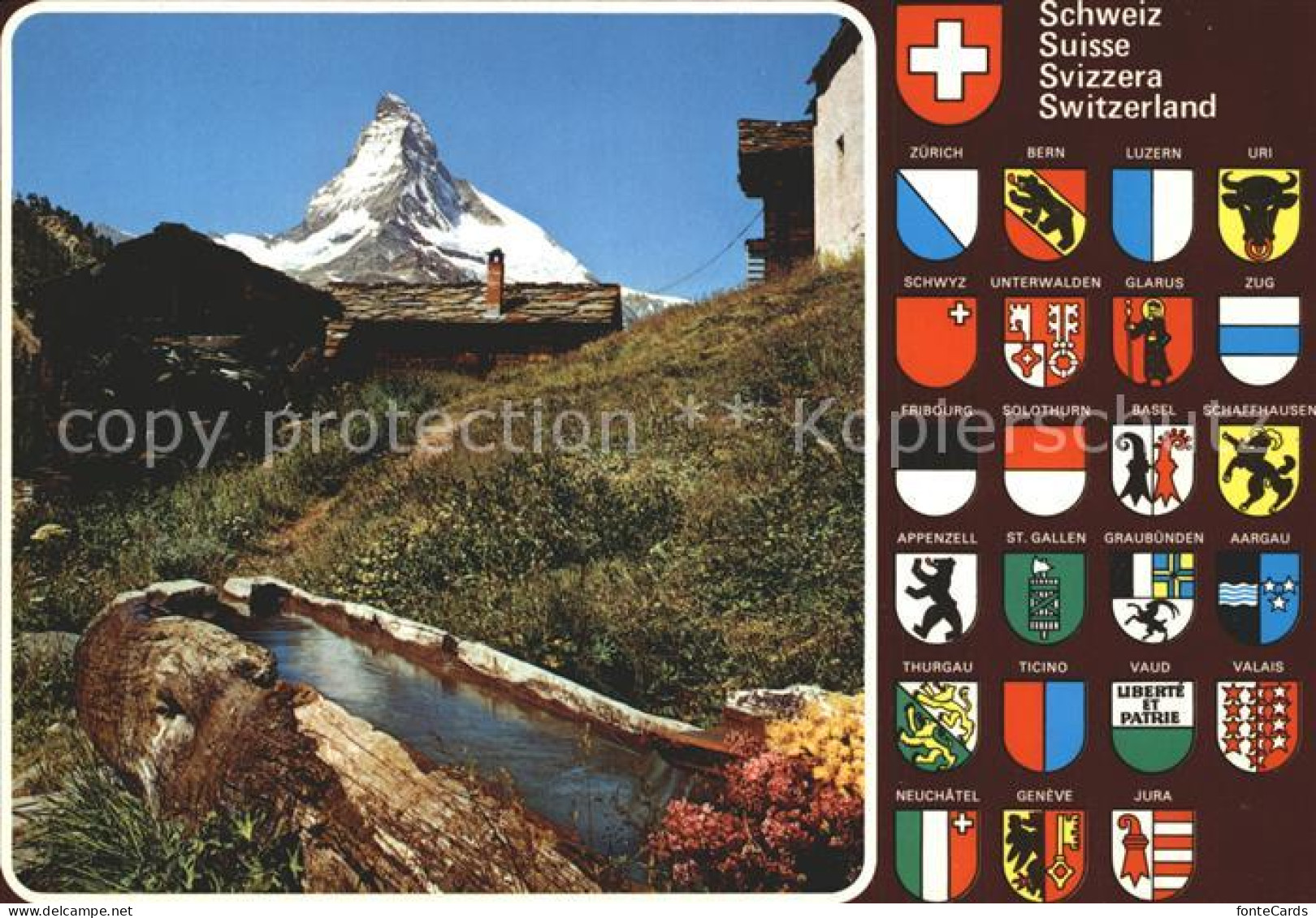 12365979 Zermatt VS Findelen Mit Matterhorn Walliser Alpen Wappen  - Other & Unclassified