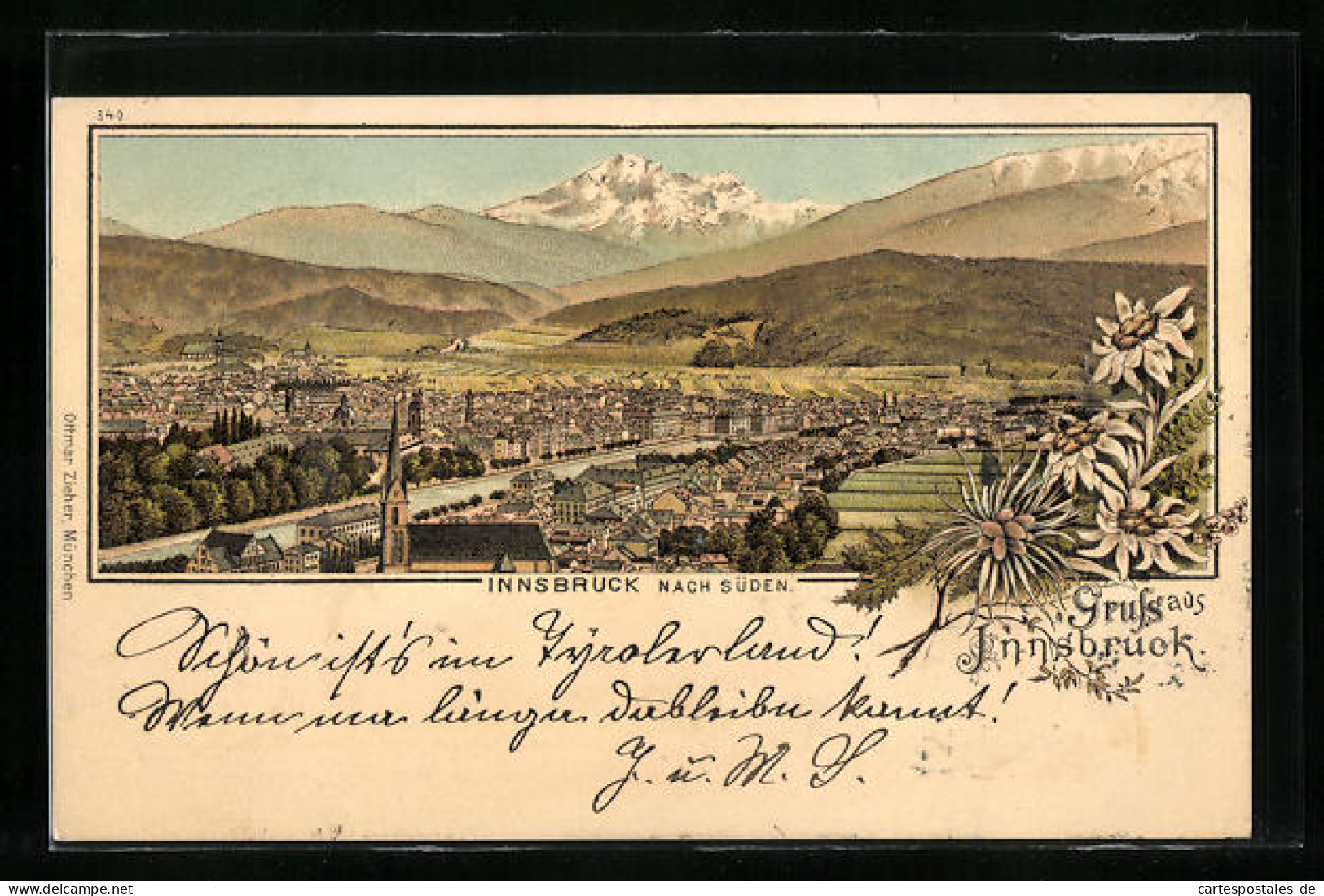 Lithographie Innsbruck, Ortsansicht Nach Süden  - Sonstige & Ohne Zuordnung