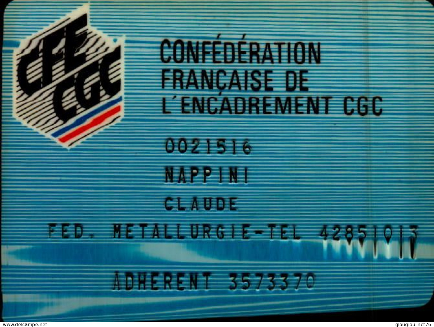 CARTE ..CFE CGC... - Cadeaubonnen En Spaarkaarten