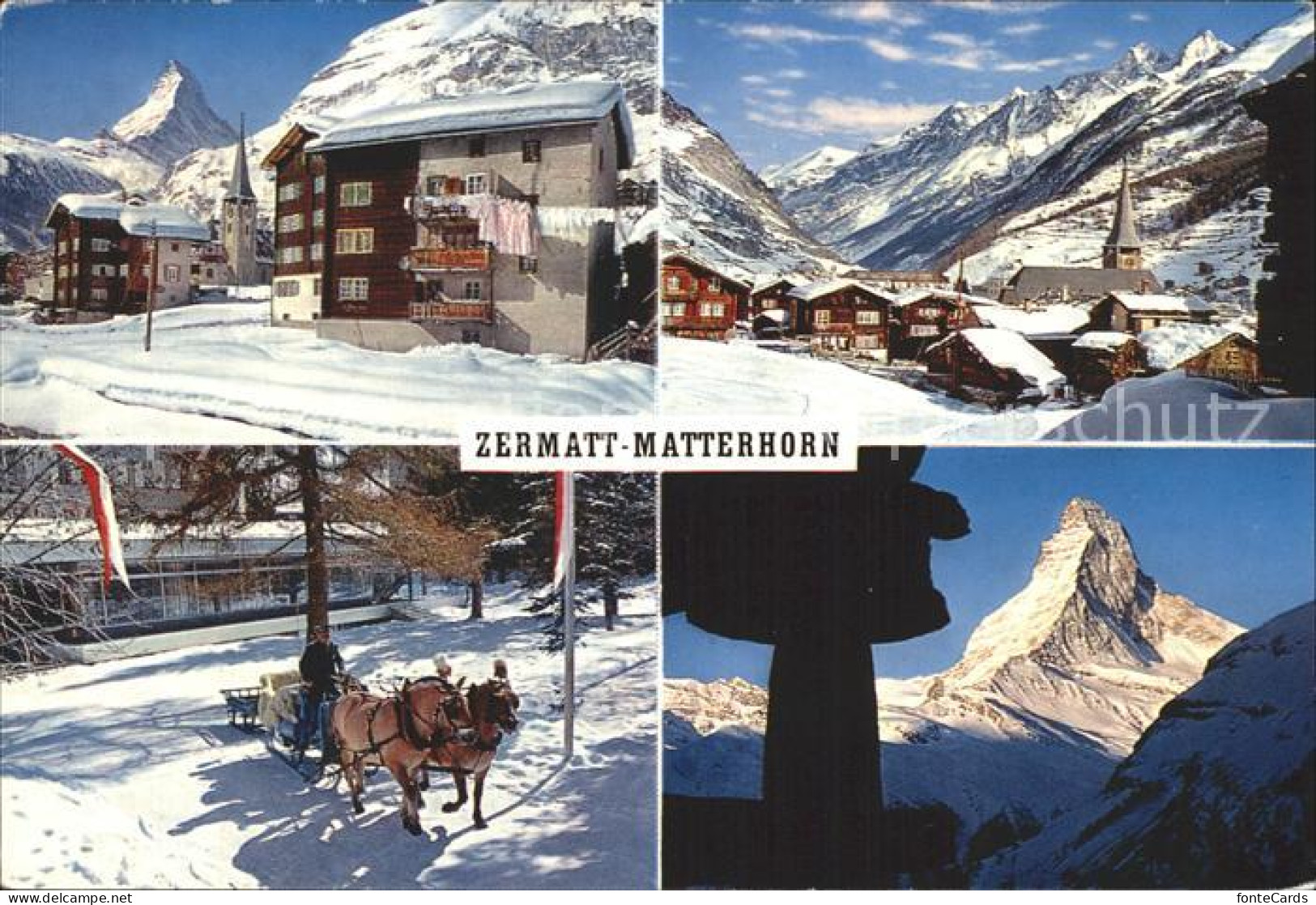 12337989 Zermatt VS Matterhorn Pferdeschlitten  - Autres & Non Classés