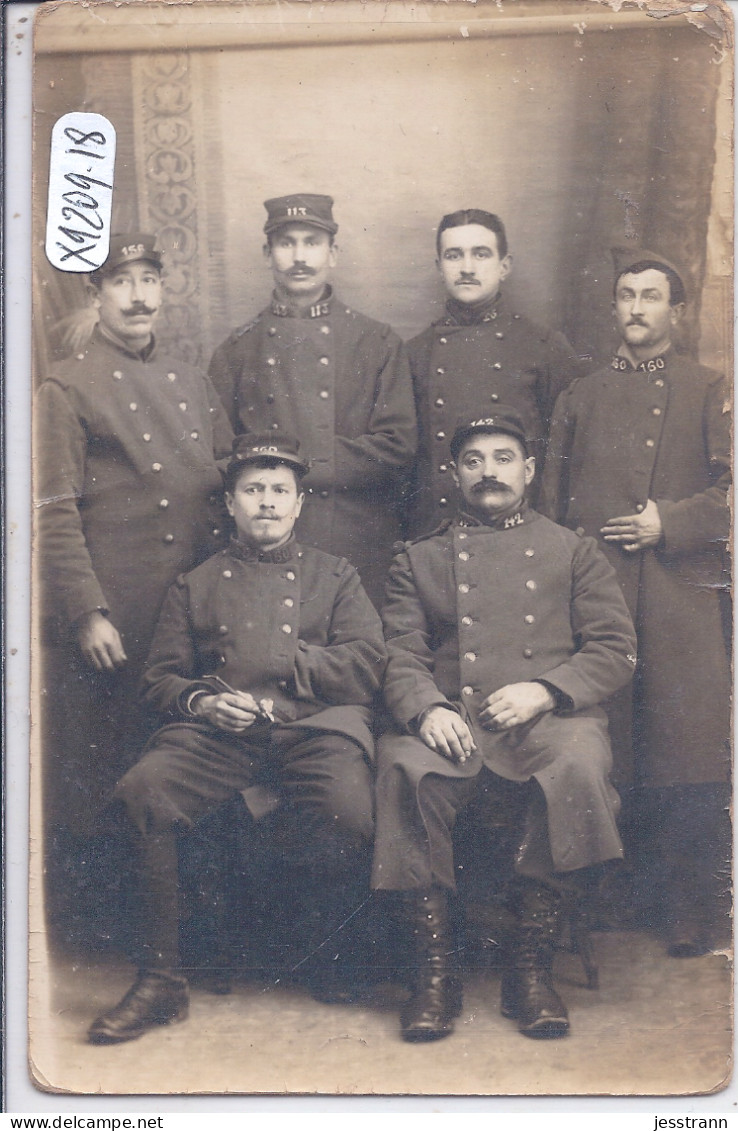 BOURGES- CARTE-PHOTO- UNE EQUIPE DE VALEUREUX SOLDATS CHEZ LE PHOTOGRAPHE RETY A BOURGES - Bourges