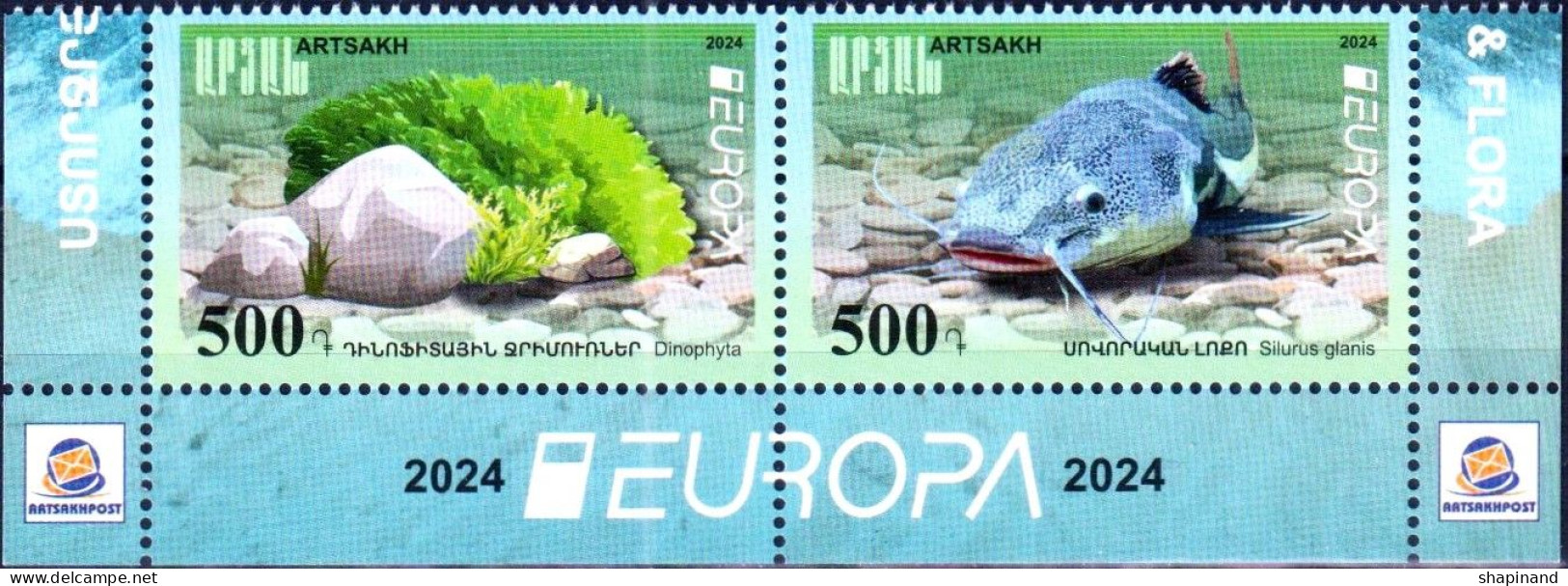 Artsakh 2024 "Europa" Underwater Flora And Fauna." 2v Zd Quality:100% - Arménie