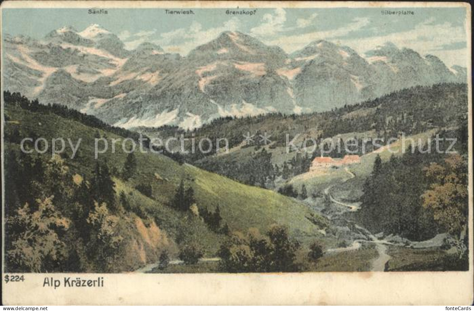 12336449 Schwaegalp AR Alp Kraezerli Mit Saentis Tierwies Grenzkopf Schwaegalp A - Autres & Non Classés