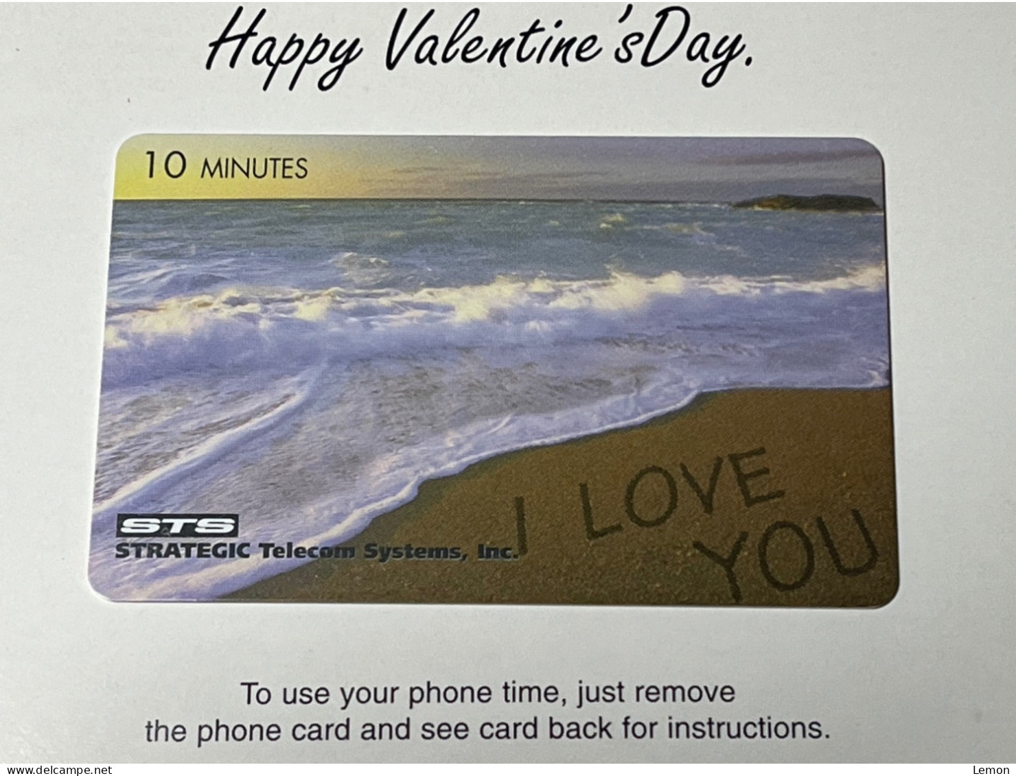 Mint USA UNITED STATES America Prepaid Telecard Phonecard, STS Happy Valentine’s, Set Of 1 Mint Card With Greeting Card - Autres & Non Classés