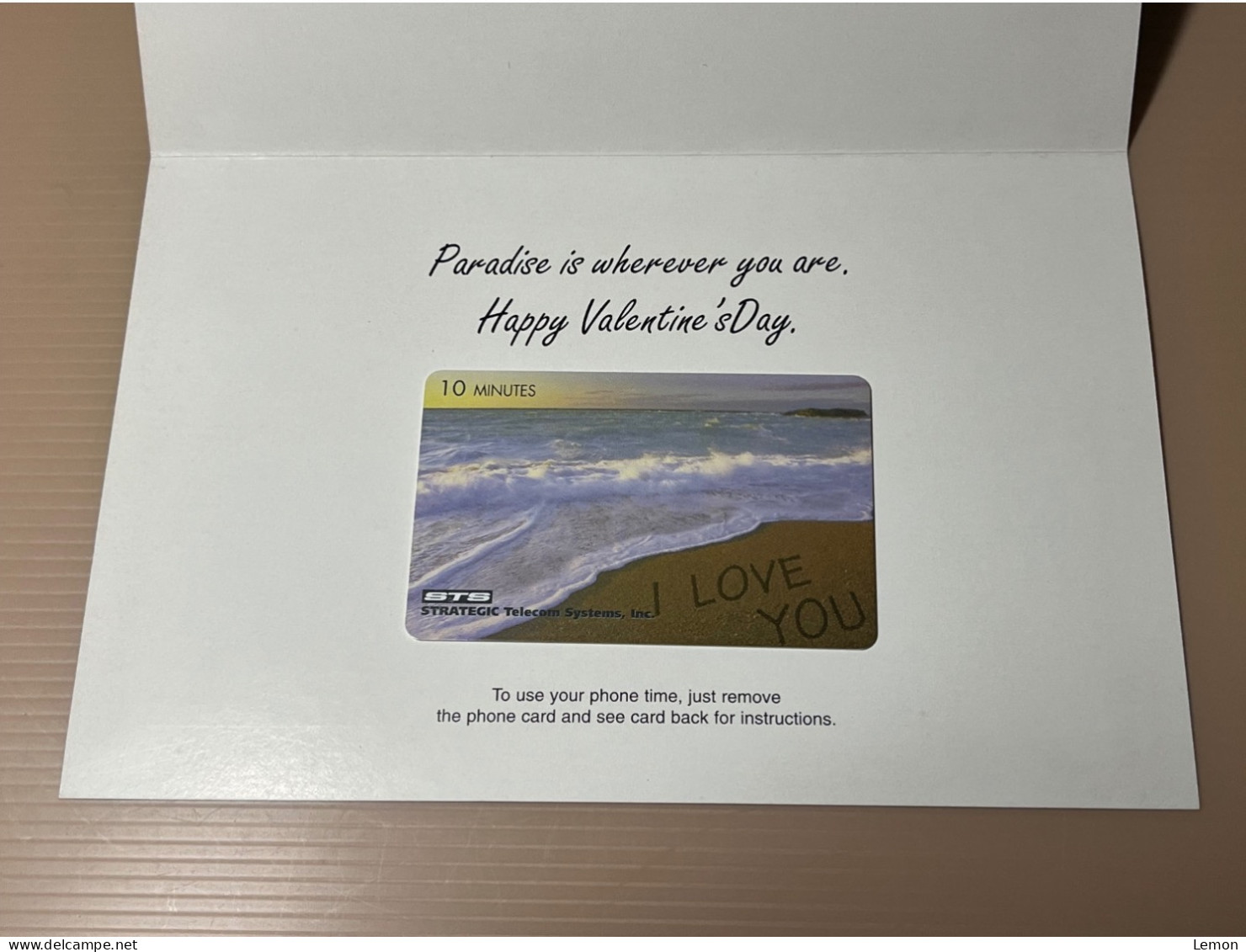 Mint USA UNITED STATES America Prepaid Telecard Phonecard, STS Happy Valentine’s, Set Of 1 Mint Card With Greeting Card - Other & Unclassified