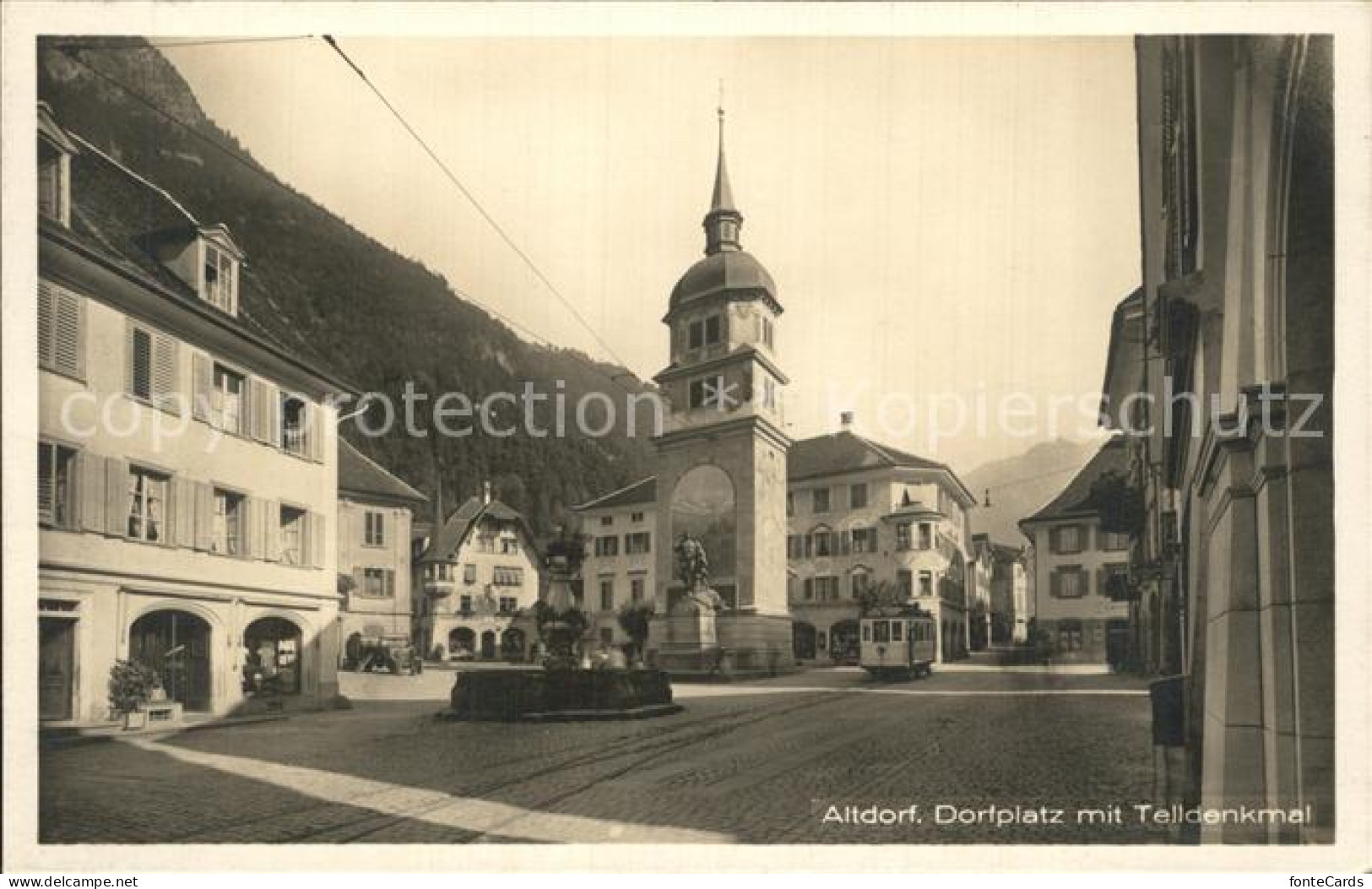 12335499 Altdorf UR Dorfplatz Mit Teildenkmal Altdorf UR - Sonstige & Ohne Zuordnung