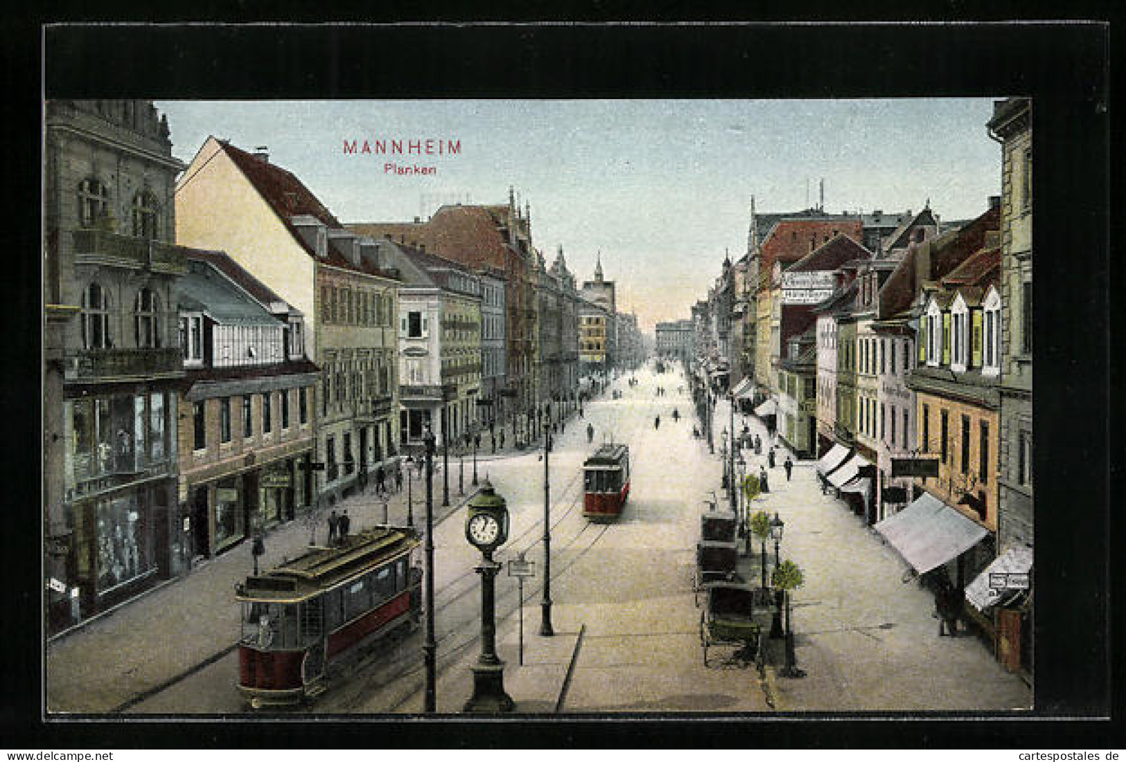 AK Mannheim, Planken, Strassenbahn  - Tram