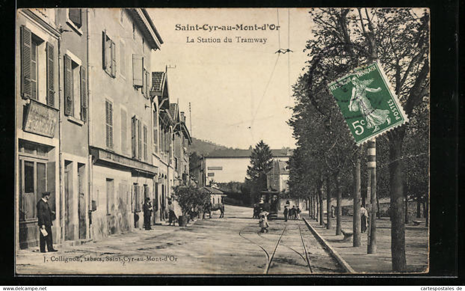 AK Saint-Cyr-au-Mont-d`Or, La Station Du Tramway, Strassenbahn  - Tramways