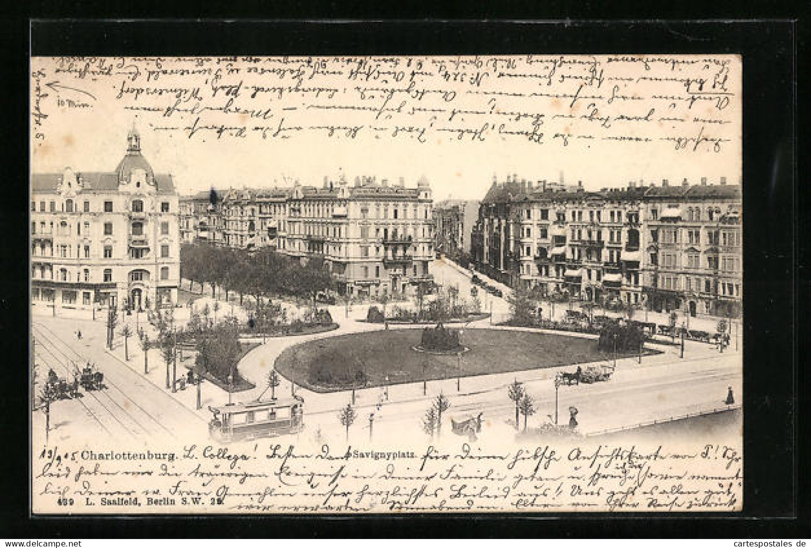 AK Berlin-Charlottenburg, Strassenbahn Am Savignyplatz  - Tramways