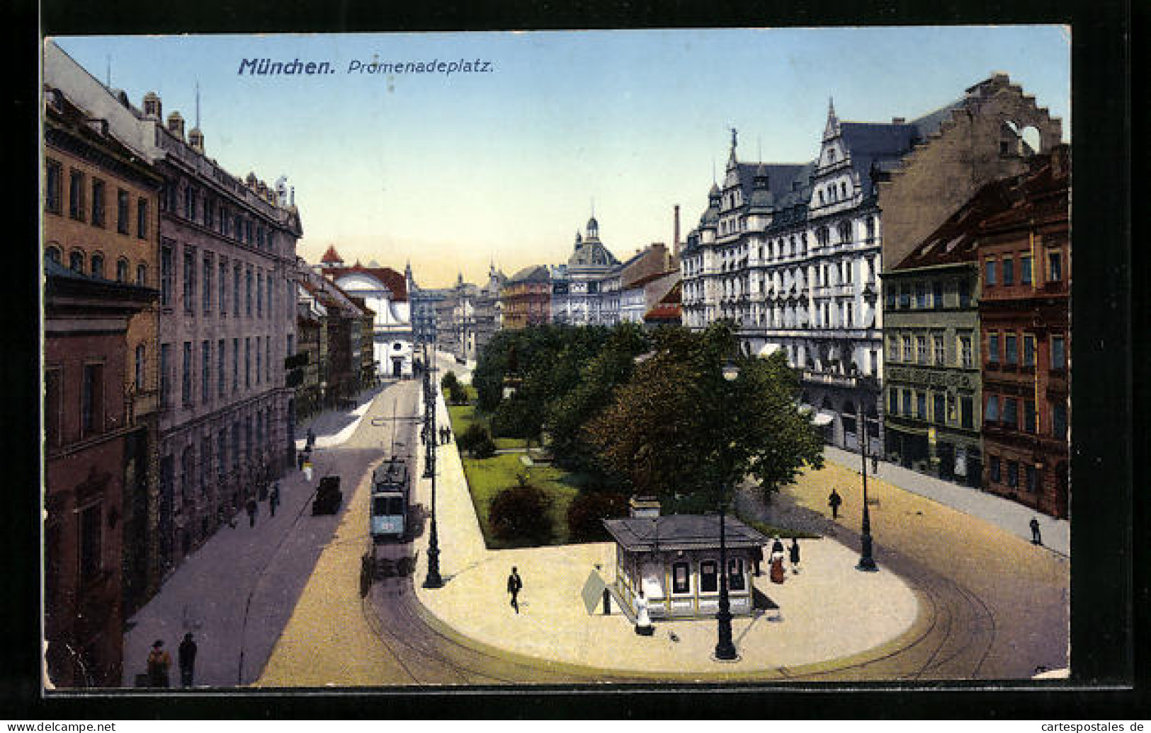 AK München, Strassenbahn Am Promenadeplatz  - Tram