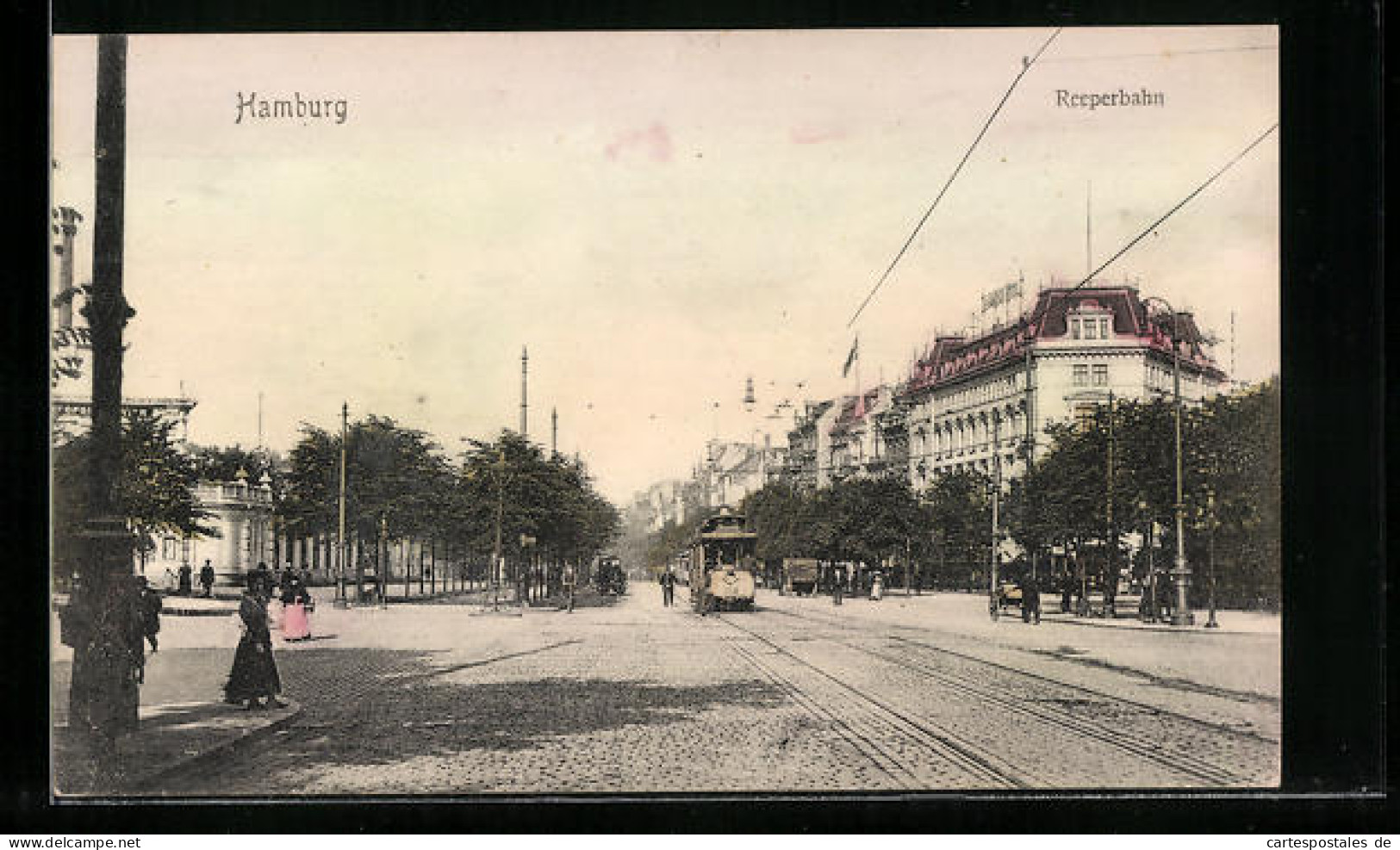 AK Hamburg, Strassenbahn Auf Der Reeperbahn  - Tramways