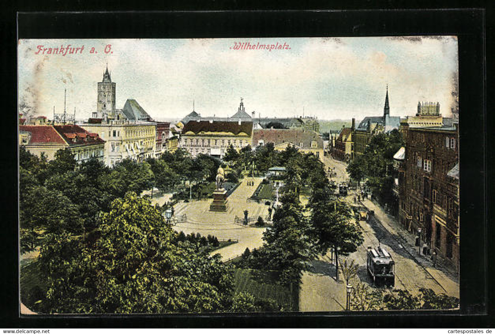 AK Frankfurt A.O., Wilhelmsplatz Mit Strassenbahn  - Tram