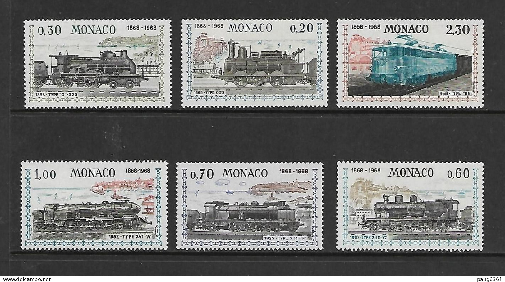 MONACO 1968 TRAINS YVERT N°752/757 NEUF MNH** - Treinen