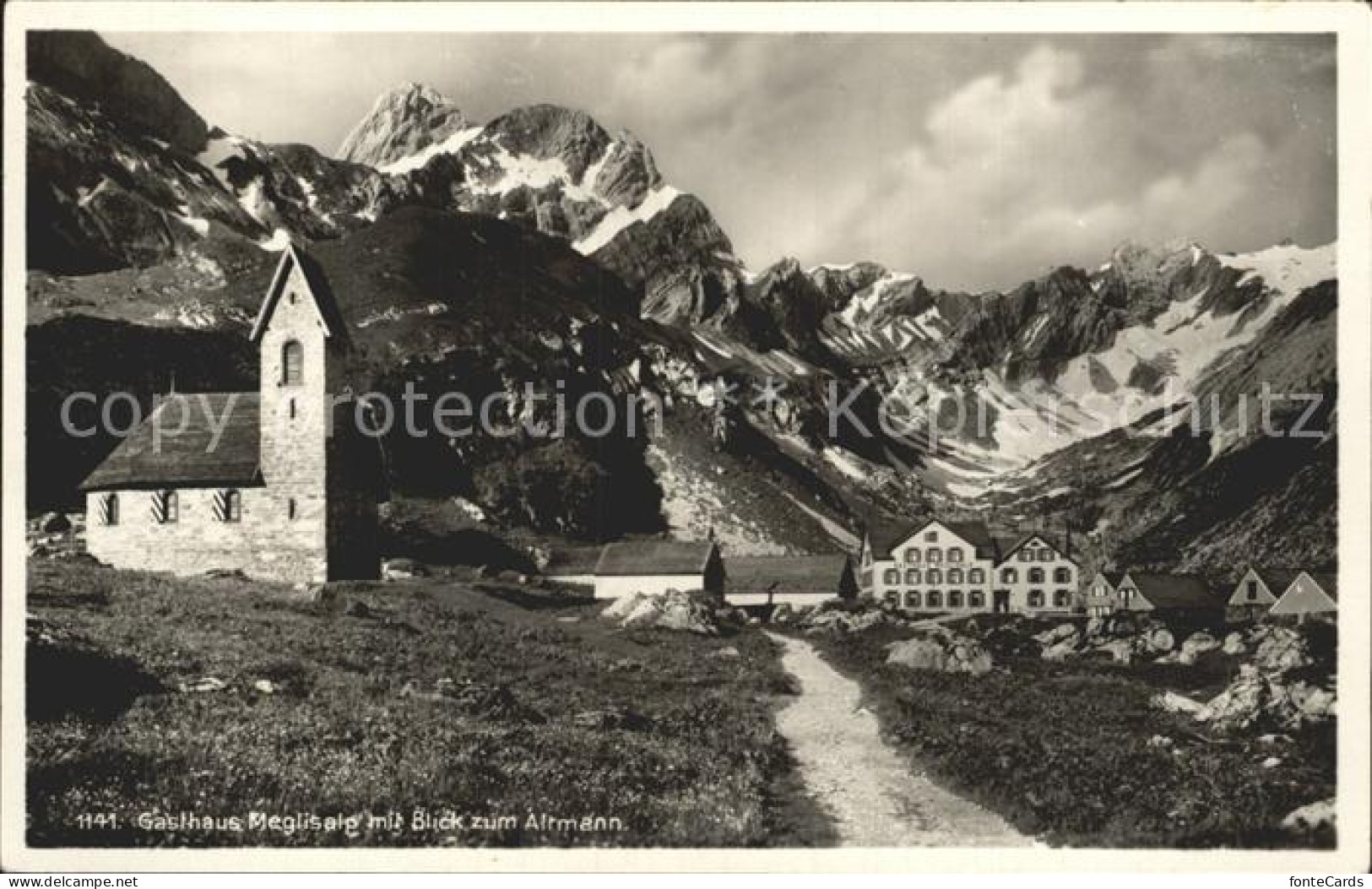 12323149 Meglisalp Kirche Gasthaus Mit Blick Zum Altmann Appenzeller Alpen Megli - Andere & Zonder Classificatie