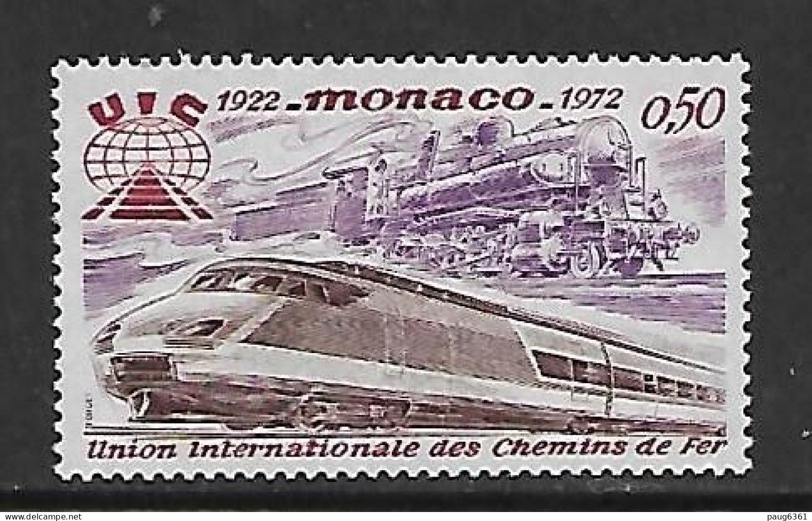 MONACO 1972 TRAINS YVERT N°879 NEUF MNH** - Treinen
