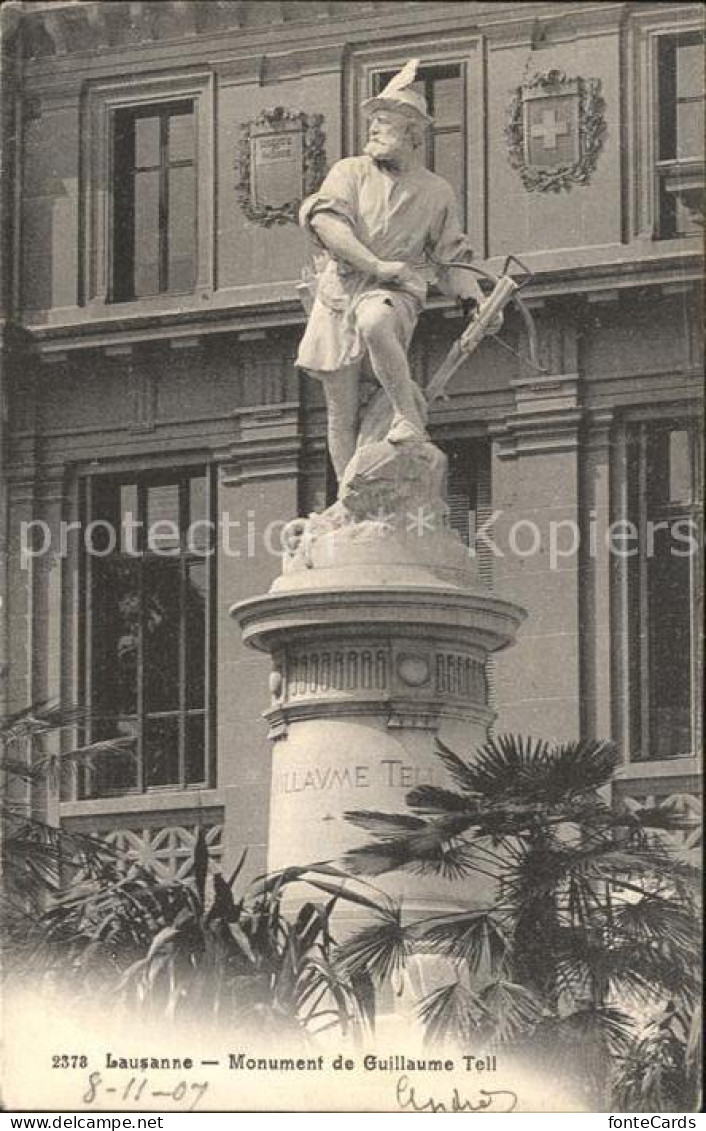 12321169 Lausanne VD Monument De Guillaume Tell Statue Lausanne - Sonstige & Ohne Zuordnung