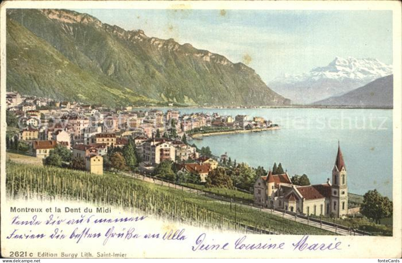 12321059 Montreux VD Panorama Lac Leman Dents Du Midi Genfersee Alpen Montreux - Other & Unclassified