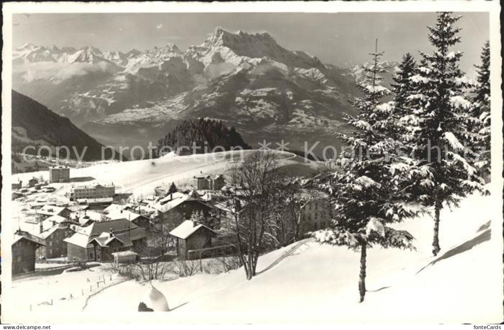 12318189 Leysin Et Les Dents Du Midi En Hiver Alpenpanorama Leysin - Other & Unclassified