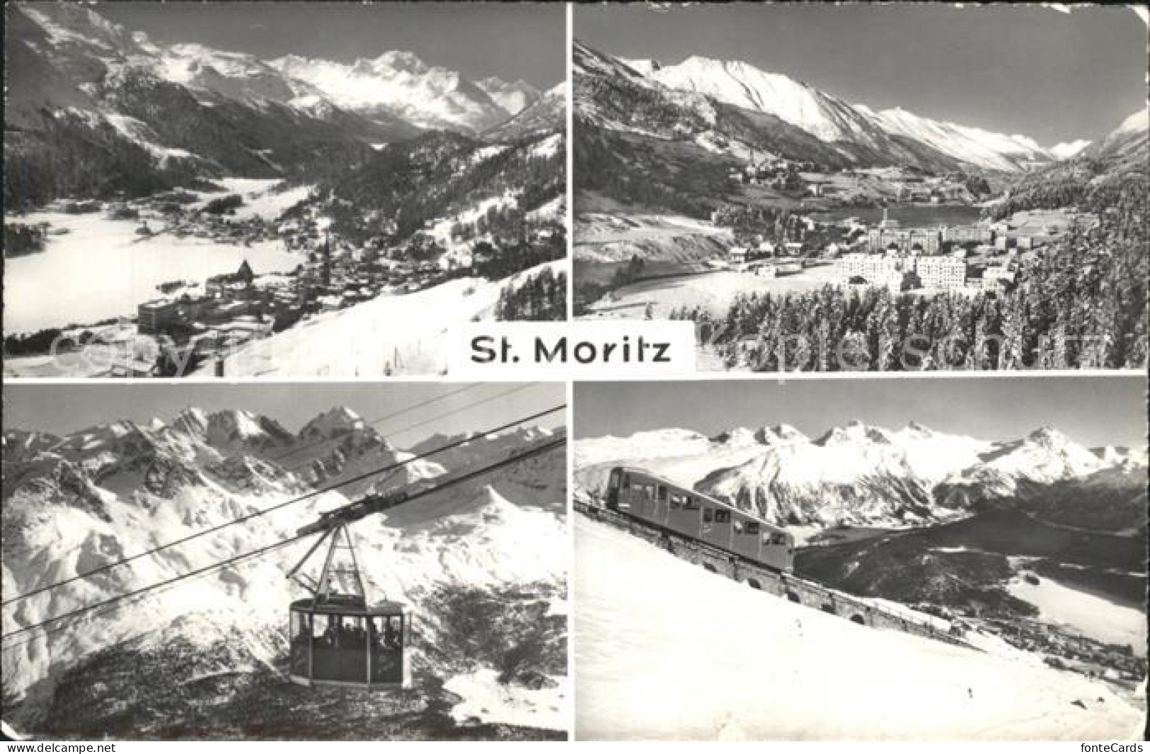12311599 St Moritz GR Seilbahn Bergbahn Panorama St. Moritz - Autres & Non Classés