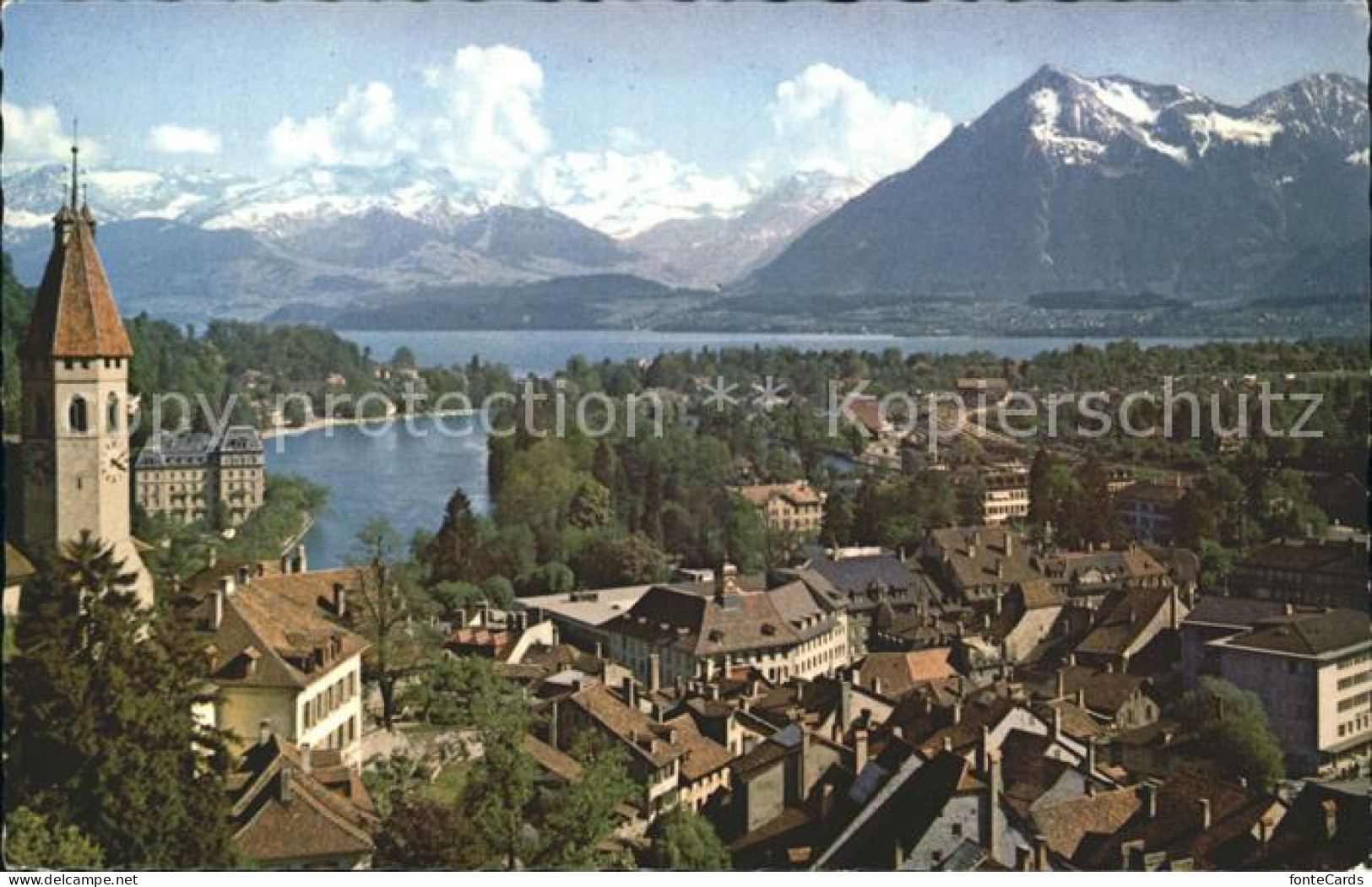 12303639 Thun BE Ausblick Vom Schloss Thunersee Bluemlisalp Niesen Thun - Altri & Non Classificati