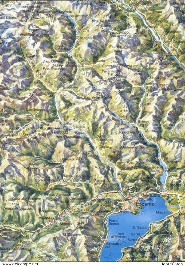 12263389 Locarno TI Landkarte  - Andere & Zonder Classificatie
