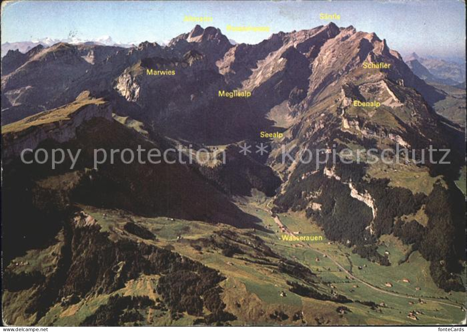 12261989 Wasserauen Gebirgspanorama Appenzeller Alpen Fliegeraufnahme Schwende - Andere & Zonder Classificatie