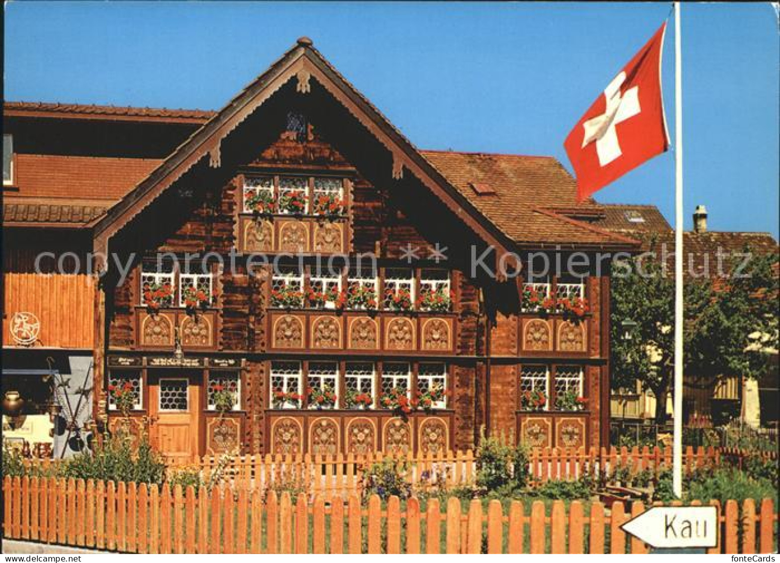 12257609 Appenzell IR Bemaltes Haus Des Glockensattlers Hampi Faessler Flagge Ap - Sonstige & Ohne Zuordnung